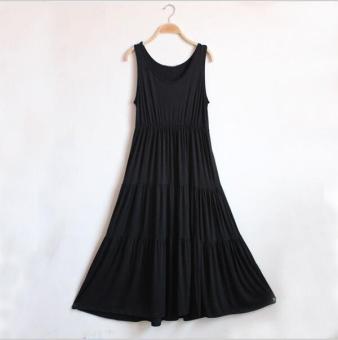 Fashion spring summer Lady dress large loose Modal dress for pregnant women(black) - intl  