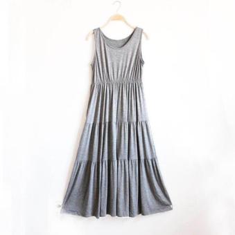 Fashion spring summer Lady dress large loose Modal dress for pregnant women(light gray) - intl  