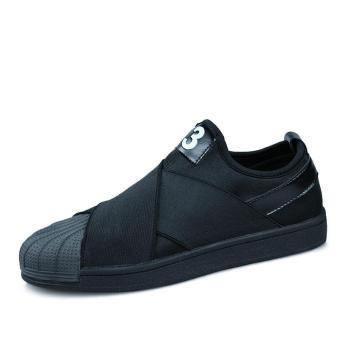 Fashion student men comfortable soft loafer board shoes casual superstar cavans shoes (black) - intl  