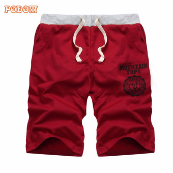 Fashion Summer Men Shorts Gym Letter Printed Casual Sport Gym Jogging Shorts Trousers Beachwear Loose Sportwear 4 Colors Plus Size (Red) - intl  