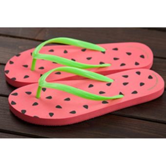 Fashion Sweet Candy Print Antiskid Flip Flops/Watermelon Red Sandals  