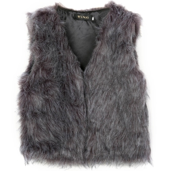 Fashion Woman Warm Faux Fur Sleeveless Waistcoat Vest Coat Casual Party Solid Outerwear - intl  