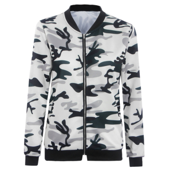 Fashion Women Camouflage Bomber Jacket Coat - intl  