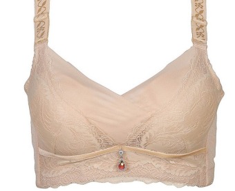 Fashion Women Lace Embroidery Padded Push Up Bra Sexy Hot Lady Bras(Beige) - intl  