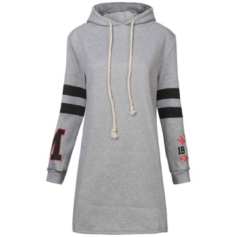 Fashion Women Long Sport Pullover Jumper Hoodie Plus Size  