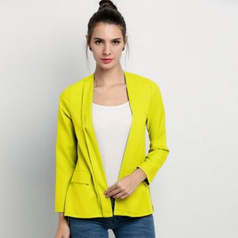 Fashion Women OL Solid Slim Fold Sleeve Suit Blazer Coat Jacket S-L - intl  