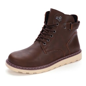 Fashion Work Boots Men Fashion Motorcycle Boots Casual Martin Boots (Brown) - intl  