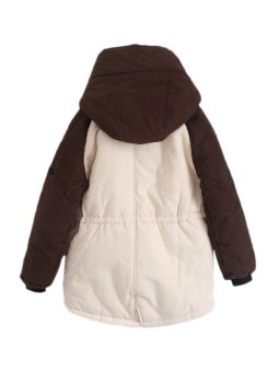 Faux Shearling Hooded Warm Winter Coat With Pockets Coffee  