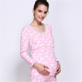 Feeding Maternity Pajamas (Pink) - intl  