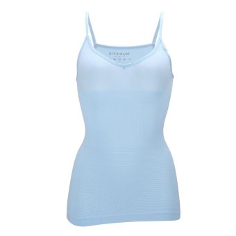 Female V-Neck Casual Camisole Strap Tank Vest Blue - intl  