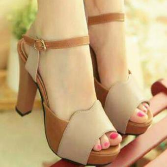 Femine - Sepatu Sandal High Heels Wanita HJ10 - Cream  