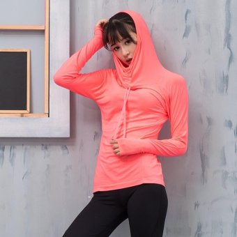 Feminino Gym Breathable Dry Quick Hooded Yoga Shirts Ropa Deportiva Women's Sport Shirts Fitness Long Sleeve Clothing Tops - intl  
