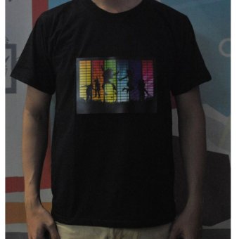 Flashing LED T-Shirt Disco Rave Model - Size XL - Black  