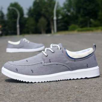 Formal Sport Canvas Shoes Breathable Flats Shoes (Grey)  