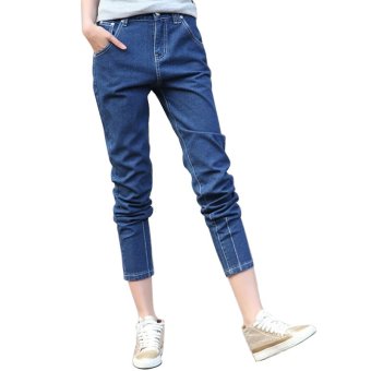 Free shipping Women's Harem pants Casual Jeans Pants Plus size Long trousers Fashion Cross pants Loose Denim Pants 26-34  