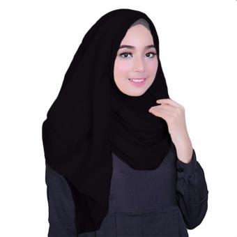 Fusia Hijab Kerudung Semi Instan -Hitam  