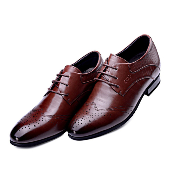 G916881 2.36 Inches Taller - Height Increasing Elevator Shoes (Brown Business Dress Shoes) (Intl)  