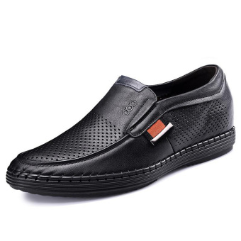 G916892 Summer New 2.36 Inch Taller Black Leather Height Increasing Elevator Business Shoes for men Hollow Out (Intl)  