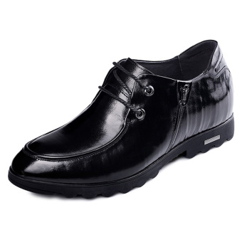 G9610 2.56 Inches Taller - Height Increasing Elevator Shoes (Black Embossed Leather Business Formal Shoes) (Intl)  