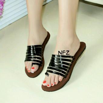 Galaxy Sandal Teplek Nafiza Black NFZ-001  