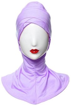 GETEK Cotton Muslim Inner Hijab Islamic Full Cover Hat Underscarf One Size (Lavender)  