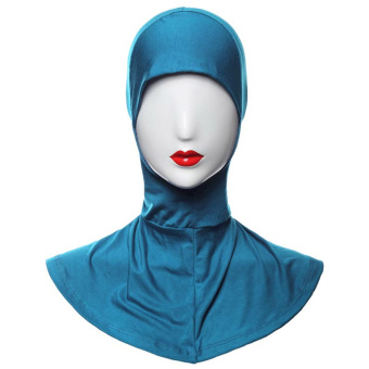 GETEK Islamic Muslim Full Cover Inner Hijab Caps Split Long Underscarf Hats (Lake Blue) - intl  