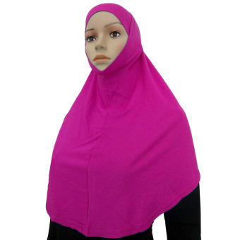 GETEK Islamic Muslim Hijab Scarf 2PCS Set (Rose Red) - intl  