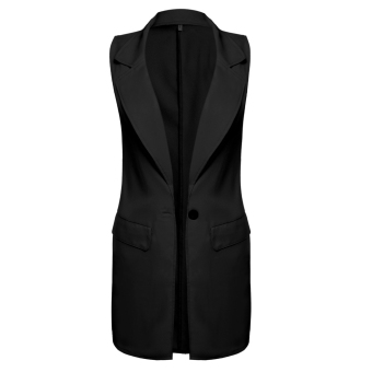 GETEK Women Turn-Down Collar One Button Vest (Black) - intl  