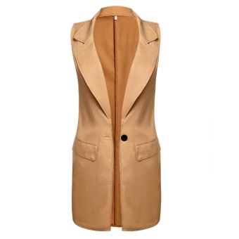 GETEK Women Turn-Down Collar One Button Vest (Coffee) - intl  