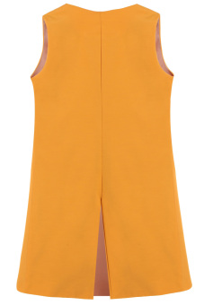 GETEK Women's Plain Sleeveless Open Front Solid Long Waistcoat Blazer S-XL (Orange)  