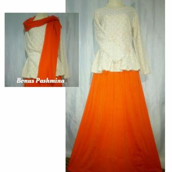 Ghaida' Collection Set Dress 3in1 Orange  