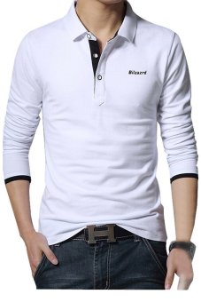 Ghope 2015 Thin Summer New Conference Men's Fashion Polo Collar T-shirt White  