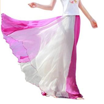 Giant Swing Full Circle Skirt, Flowing Maxi Skirt Chiffon Retro Long Skirt Vintage Dress- Pink - intl  
