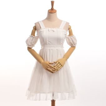 Girl's Princess Fairy Dress Off Shoulder Lolita Dress ?White?  