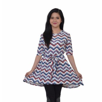 GLM - Midi Dress - Pinguin Dress - Zigzag Blue  