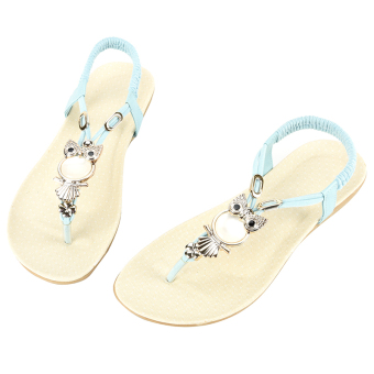 Gracefulvara 1 Pair Women Ladies Summer Bohemia Slippers Flip Flops Sandals Clubwear Thong Shoes (Blue)  