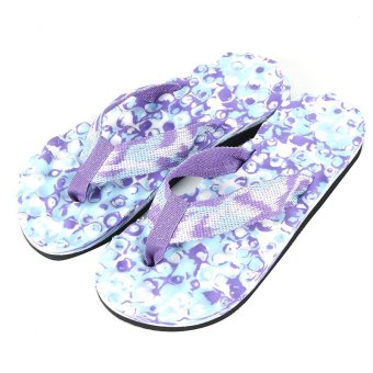 Gracefulvara 1 Pair Women Summer Flip Flops Shoes Sandals Camouflage Slipper Home Indoor Outdoor Flip-flops (Purple)  