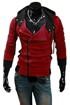 Gracefulvara Men Boys Casual Slim Fit Zipper Hoodie Hooded Coat Jacket Tops Fashion Sweatshirt (Red) - intl  