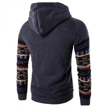 Gracefulvara New Men's Winter Slim Folk-custom Hoodie Warm Hooded Sweatshirt Coat Jacket Outwear Sweater - Dark Gray  