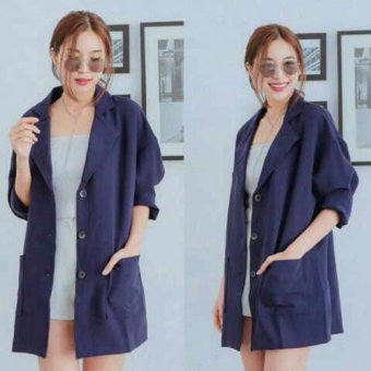 Grateful Long Coat Lolly - Navy  