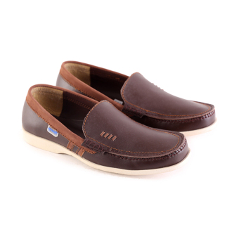 GRATIS ONGKIR!!! Sepatu Casual Santai Pria GARSEL 115 (Dark Brown) - Kulit Super  