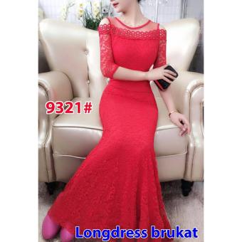 GSD-Long Dress Brukat 9321 Red  