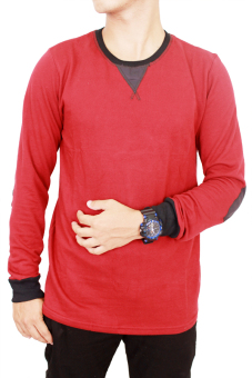 Gudang Fashion - Casual Outfit Long Sleeve Male Tshirts - Merah  