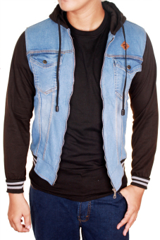 Gudang Fashion - Jeans Jacket For Mens - Biru Muda  