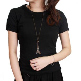 Gudang Fashion - Kaos Polos Lengan Pendek Wanita - Hitam  