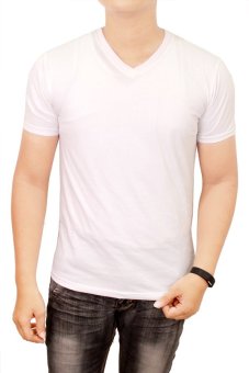 gudang fashion kaos polos pendek pria v neck putih gudang fashion kaos polos pendek pria v neck putih