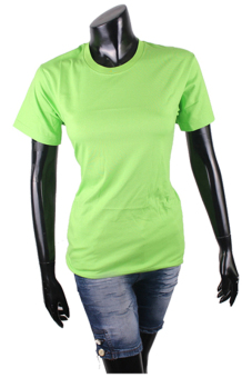 Gudang Fashion - Kaos Polos Pendek Wanita O-Neck - Hijau Neon  