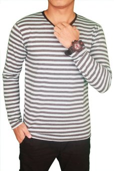 Gudang Fashion - Man Long Sleeved T-Shirts - Abu  