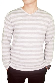 Gudang Fashion - Mens T Shirt Long Sleeve - Abu Muda  