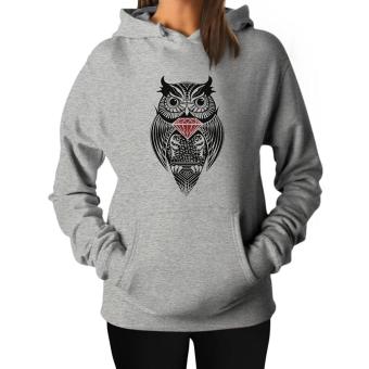 GVM TeeStars Women's - Diamond Owl Hoodie Grey - intl  